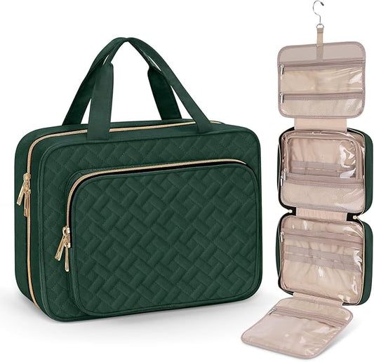 Wedama Toiletry Bag for Women, Large Cosmetic Travel Bag, Hanging Toiletry Bag for Bathroom, Thickened PVC Waterproof Travel Makeup Bag, Toiletries Bag for Travel Business Trips and Camping