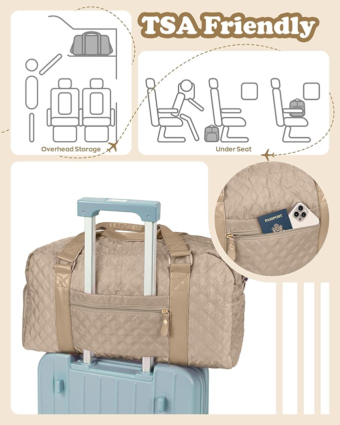 Initial Travel Duffle Bag Women Girls Gift: Personalized Weekender bags, Dance Cheer bag Sports for Girl, Kid Gymnastics Bags, Birthday Gifts for Women Girls Kids Teens Mom Teacher