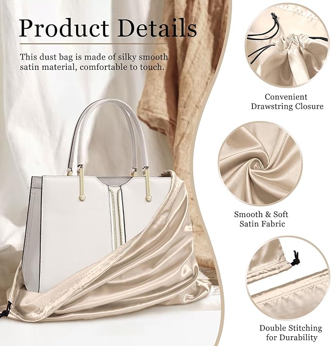 P Pothuiny 2 Pcs Satin Dust Bags for Handbags
