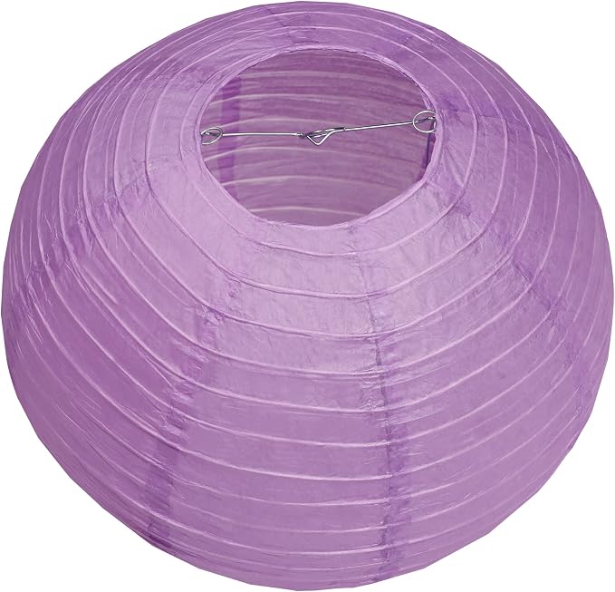 Pack Of 6 Round Paper Lanterns Lamp Wedding Birthday Party Decoration (Lilac, 4"/10CM)