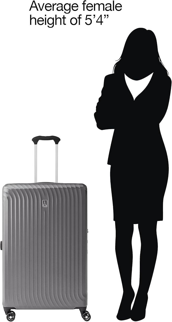 Travelpro Maxlite Air Hardside Expandable Checked Luggage, 8 Spinner Wheels, Lightweight Hard Shell Polycarbonate Suitcase, Shadow Grey, Checked Large 28-Inch