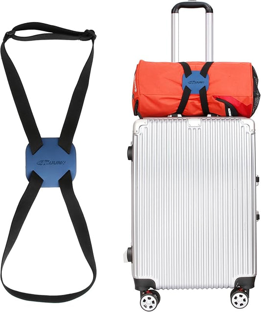 Luggage Straps Bag Bungees for Add a Bag Easy to Travel Suitcase Elastic Strap Belt (Blue, M-Blue)
