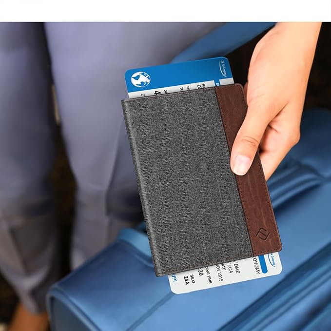 FINTIE Passport Holder, Slim Travel Wallet RFID Blocking Card Case Cover Passport Cover Protector Essentials with Credit Card Slots for Women/Men | Slim, RFID Blocking, Card Case Cover, Essentials, Credit Card Slots