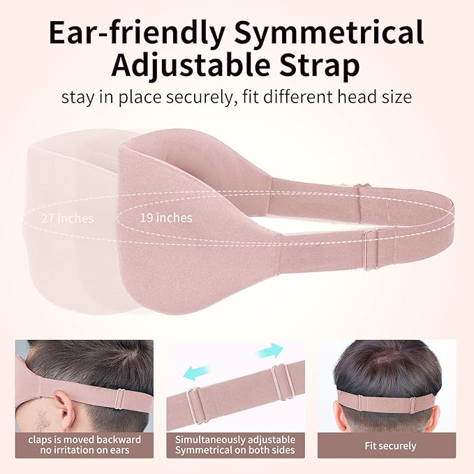 NEWVANGA Sleep Mask for Back and Side Sleeper, Block Out Light, Luxury Sleeping Eye Mask of 3D Night Blindfold, Zero Pressure Breathable Travel Eye Cover Pink
