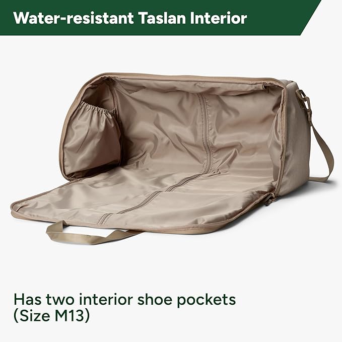 Halfday Convertible 2-in-1 Garment Duffel Weekender Bag 45L | Wrinkle-Free Travel, Hanging Suit Compartment, Shoe Pockets, Trolley Sleeve. Durable & Water-Resistant Carry-on, Stone