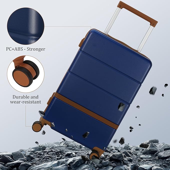 Luggage Sets, 2 Piece Suitcase set with wheels Tsa Lock 20/24 inchi Hardshell Waterproof Travel Suitcases luggage for Women/Men/Family（RBlue