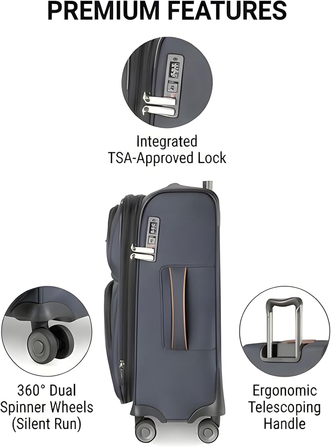 Ricardo Beverly Hills Montecito 3.0 Softside Luggage Collection – Expandable Suitcases with Wheels and TSA Lock, 29" Large Check-In, Graphite