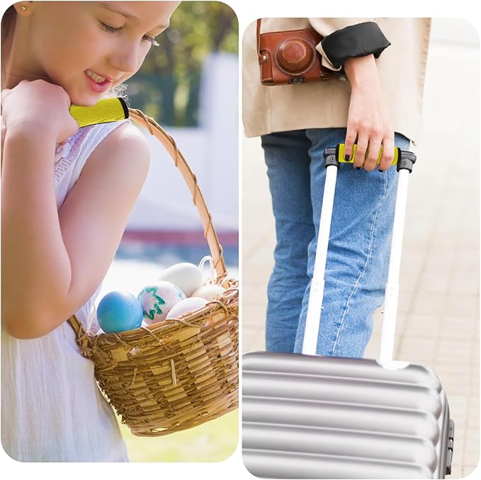 2 Pack Luggage Handle Wraps for Suitcase Bright Color Luggage Handle Covers Suitcase Tags identifiers Travel Accessories for Airplane/Flying (Yellow)
