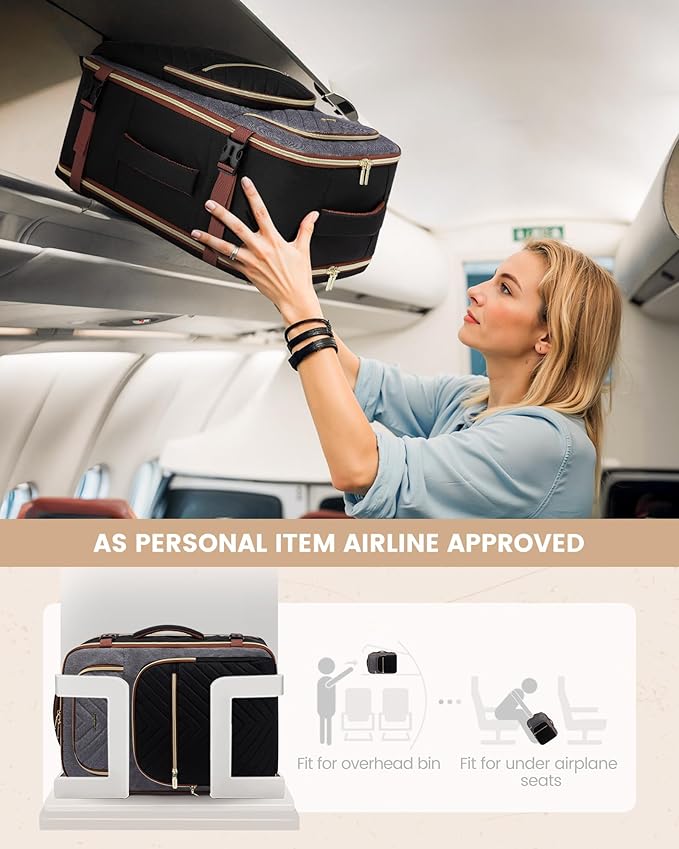 LOVEVOOK Travel Backpack Carry on Flight Approved 40L,Waterproof TSA Travel Essentials Personal Item Backpack for Women Men,Large Carry on Luggage Suitcase Travel Bag for Airplane with 3 Packing Cubes