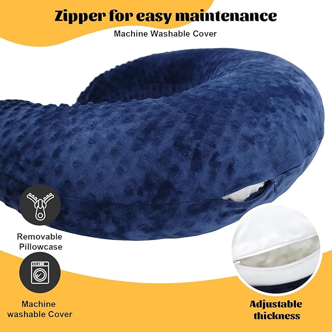 IFOYO Ergonomic Gaming Pillow for Lap, U-Shaped Crochet Pillow for Lap Support, Soft Reading Pillows Provide Arms Legs Neck Support to Long Gaming Sessions, Crocheting, Reading, Working