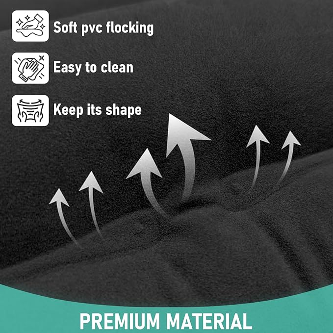 Inflatable Travel Pillow for Airplanes, Airplane Pillow for Long Flight Comfortably Supports, Used for Planes, Trains, Cars, Includes Storage Bag, Eye Mask & Earplugs (Black)