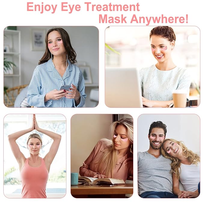 LAVONE Eye Mask - 30 Pairs Rose Under Eye Patches Skin Care Products,Eye Masks Skincare for Dark Circles and Puffiness, Reduce Wrinkles, Eye Bags and Fine Lines, for Women and Man - Pink