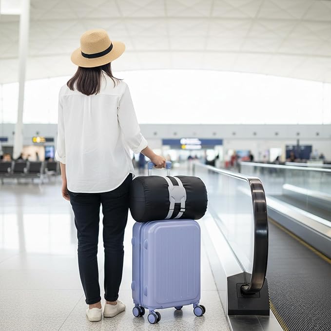 2 Pack Luggage Straps Bag Bungee Luggage Securing Strap Adjustable Buckle Belt for Suitcases Add a Bag Easy to Travel Suitcase Elastic Strap Belt Travel Accessories to Connect Two Suitcases
