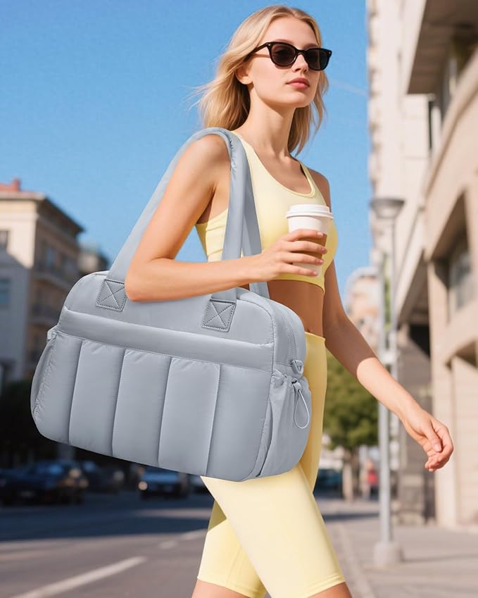 oscaurt Gym Bag for Women Lightweight Duffle Bag for Travel with Toiletry Pouch Water Resistant Carry On Weekender Overnight Duffel