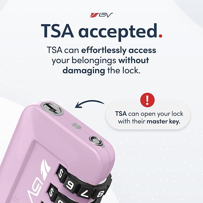TSA Accepted Luggage Travel Lock, Set-Your-Own Combination Lock for School Gym Locker, Luggage Suitcase Baggage Locks, Filing Cabinets, Toolbox, Case (Purple, 4 Pack)