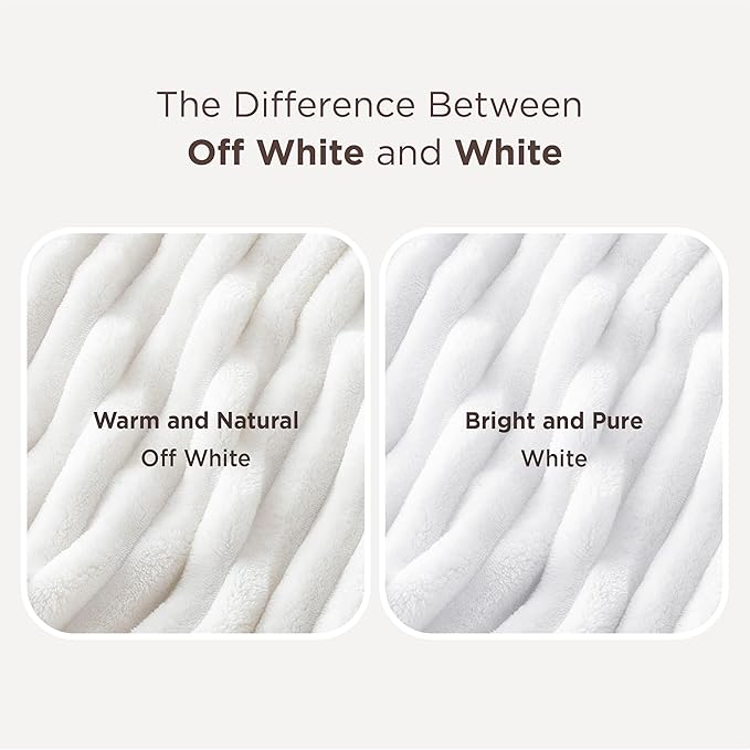 Bedsure GentleSoft California King Size White Fleece Blanket for Bed - Cozy Soft Blankets for Women, Cute Large Throws for Girls, Off White, 102x96 Inches
