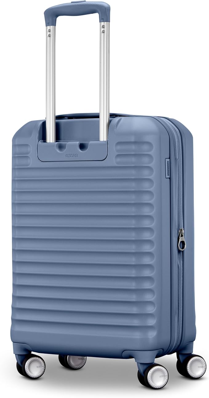 American Tourister Stratum 3.0 Carry-On Spinner, Airline Approved, Durable Hardside Luggage, Expands 1.5", RightHeight™ Adjustable Handle, Elemental Blue