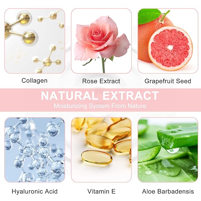 LAVONE Eye Mask - 30 Pairs Rose Under Eye Patches Skin Care Products,Eye Masks Skincare for Dark Circles and Puffiness, Reduce Wrinkles, Eye Bags and Fine Lines, for Women and Man - Pink