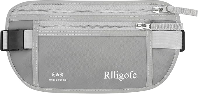 Money Belt for Travel Women and Men Hidden - Slim RFID Blocking Travel Wallet with Secure Anti-Theft Pouch, Passport Holder for Passport, Credit Cards, Cash Under Clothes