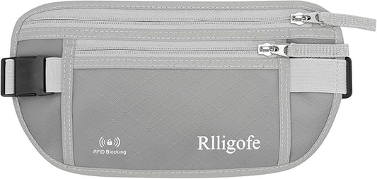 Money Belt for Travel Women and Men Hidden - Slim RFID Blocking Travel Wallet with Secure Anti-Theft Pouch, Passport Holder for Passport, Credit Cards, Cash Under Clothes