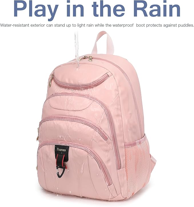 Boavan Laptop Backpack for women, 15.6 inch Laptop Bag with USB Port, Waterproof Travel Work Backpack Purse, Anti-Theft Teacher Nurse Doctor Casual Bookbags Office Business backpack，Pink