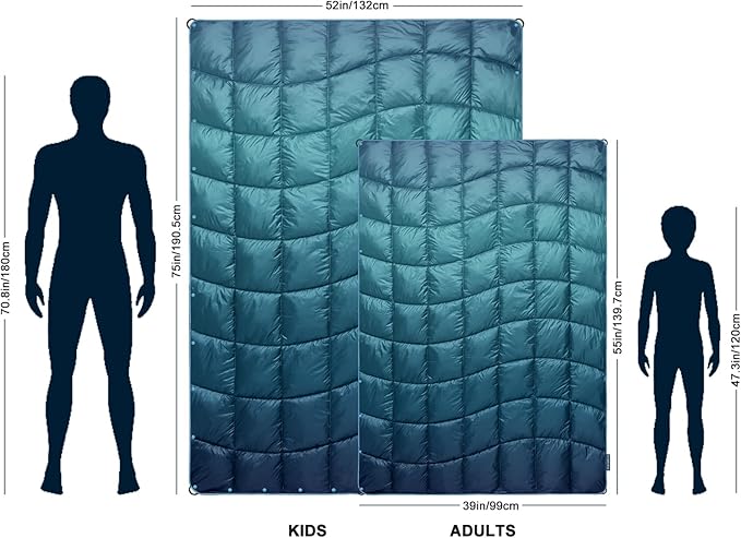 Camping Blanket,MINI Puffy Blanket Lightweight Windproof Water Resistant for Outdoors,Hiking,Beach,Car,Picnic,Stadium