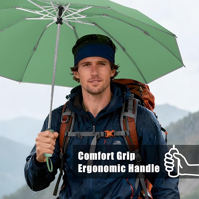 Fogkey Large Windproof Travel Umbrella, Portable Reverse Folding Car Umbrella, Compact Inverted Design with Waterproof Canopy, Automatic, 10 Durable Ribs, 45.6/13 Inch, Fits Backpack