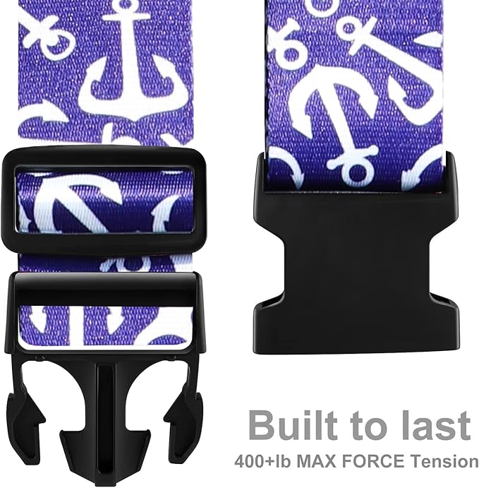 Luggage Straps for Suitcases TSA Approved Easy Pack Organized Suitcase Strap, Luggage Strap, Luggage Belt Strap, Bag Straps for Luggage. Buckle Straps Travel Accessories (Anchor)