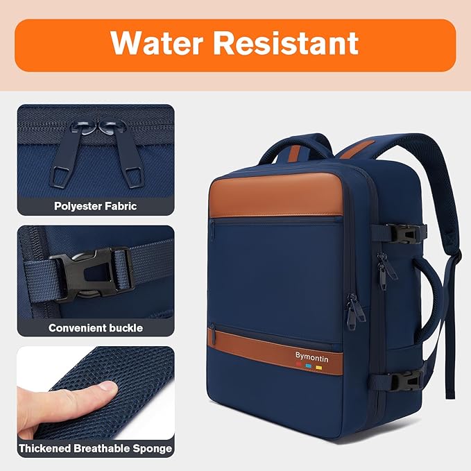 Smart Suitcase-style Laptop Backpack, 25L / 35L Practical Travel Bag for Work, Leisure & Flight, Luggage-Style Commuter Pack (Navy, 25L)