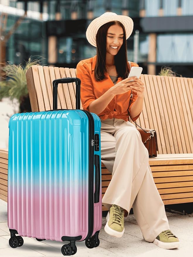 27 inch Luggage - Airline Approved Suitcases with Spinner Wheels, Built-In TSA Lock，Hard Shell Expandable Suitcases