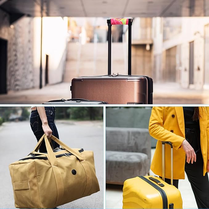 Cosmos 5 Pcs Neoprene Luggage Handle Wrap Beach Bag Tote Handle Grip Luggage Identifier Detachable Handle Covers for Travel Bag Luggage Suitcase Beach Tote Bag (Paint Pattern (5 Pcs - Large))