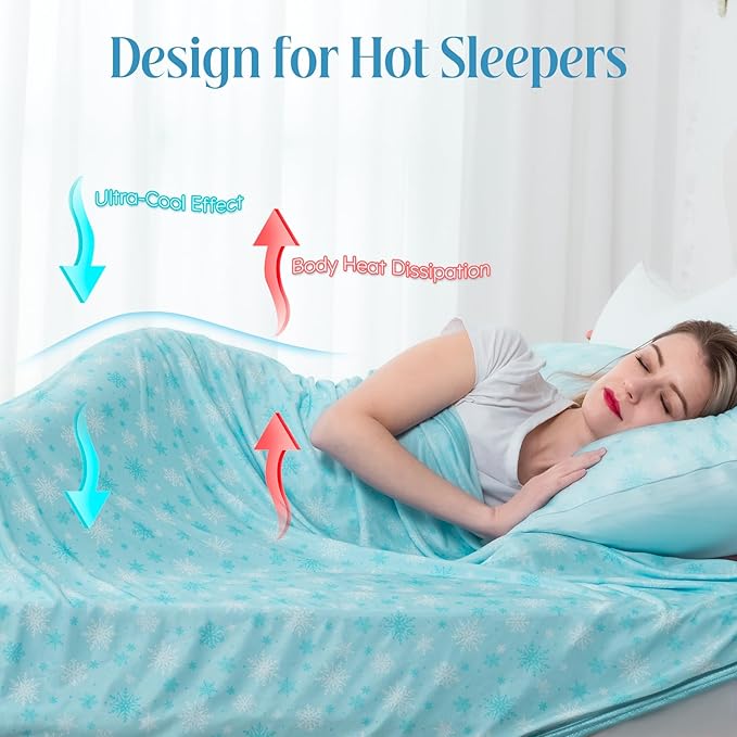OIGAE Cooling Blanket for Hot Sleepers - Soft & Lightweight Summer Cold Blanket for Night Sweats | Perfect for Bed, Couch, Sofa (Green, King 90" x 108")