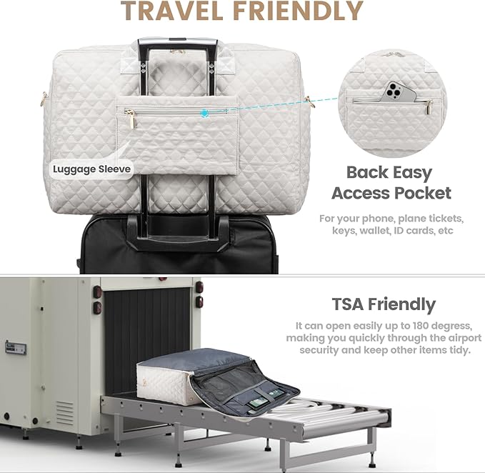 LOVEVOOK Travel Duffle Bag - Women's Weekender Carry On Overnight Laptop & Gym Bag With Toiletry/Shoe Pocket, Hospital Labor Bag