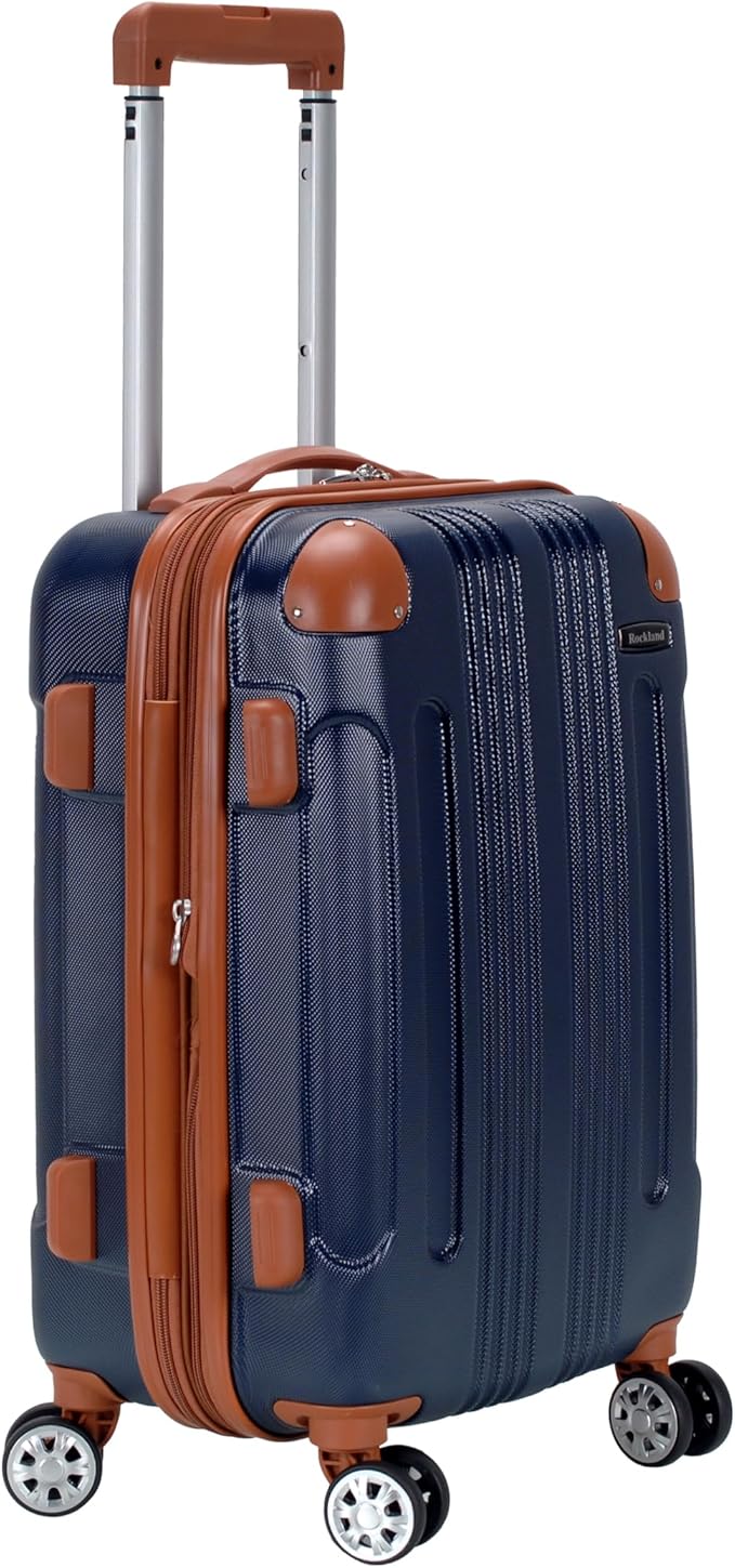 Rockland London Hardside Spinner Wheel Luggage, Navy, Carry-On 20-Inch