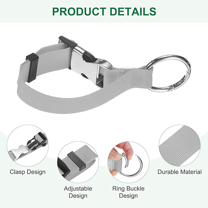 M METERXITY 1-Pack Add A Bag Luggage Strap, Adjustable Suitcase Belt for Connecting Luggage/Backpack/Jacket, Carry Strap with Ring Buckle [Gray]