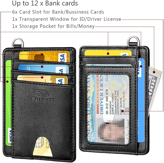 FurArt Slim Minimalist Wallet, Front Pocket Wallets, RFID Blocking, Credit Card Holder for Men