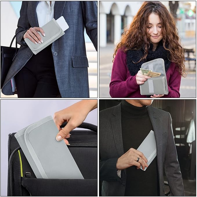 VOCHIC Money Wallet, Money Organizer for Cash with 6 Zippered Pocket Multipack Money Pouch, Cash Bill Organizer, Money Bag Small Travel Money Holder for Budgeting, Receipt and Tips