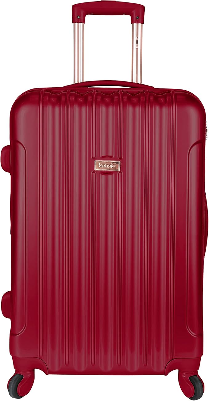 kensie Women's Alma Hardside Spinner Luggage,Expandable, Japanese Carmine Red, 3 Piece Set (20/24/28)