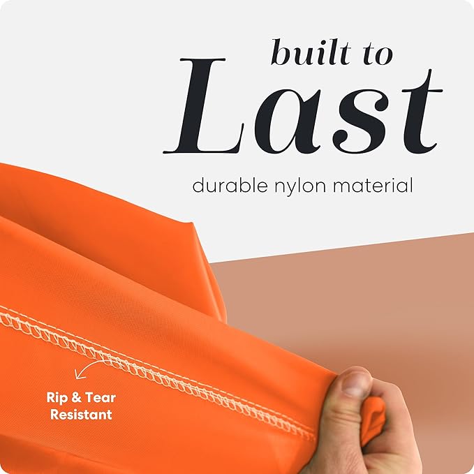 Nylon XL Laundry Bag - Locking Drawstring Closure and Machine Washable. These Bags will Fit a Laundry Basket or Hamper and Strong Enough to Carry up to Three Loads of Clothes (Orange)