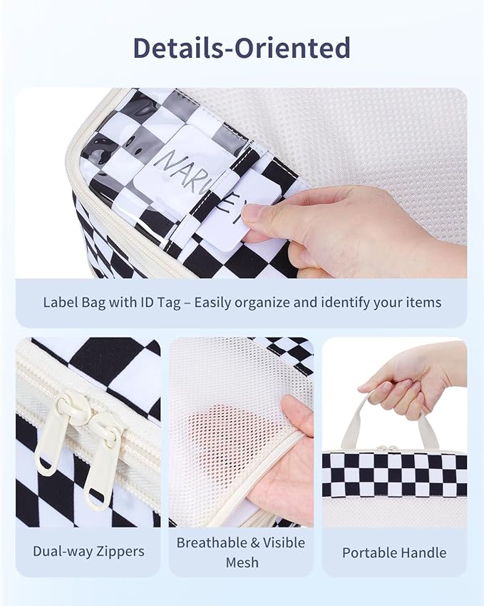 Narwey 6 Set/5 Set Compression Packing Cubes for Travel Kids Women Carry on, Packing Organizers Bag for Backpack Luggage Suitcase Duffle Bags