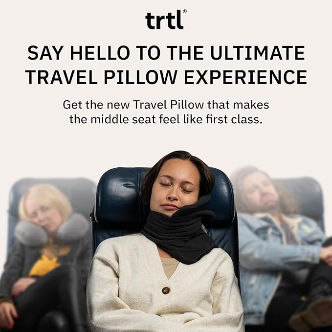 trtl Pillow - Scientifically Proven, Super Soft Neck Support Travel Pillow for Airplanes - Lightweight and Machine Washable - Ergonomic Design for Traveling on Flights, Cars, and Trains - Coral