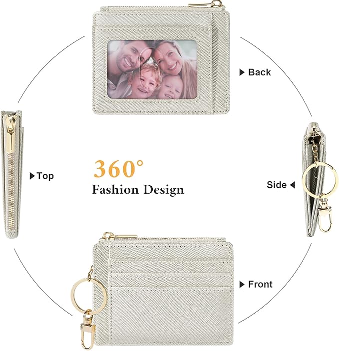 Sodsay Card Case Slim Front Pocket Wallet for Women Credit Card Holder with Keychain | Slim, Front Pocket, Credit Card Holder, with Keychain