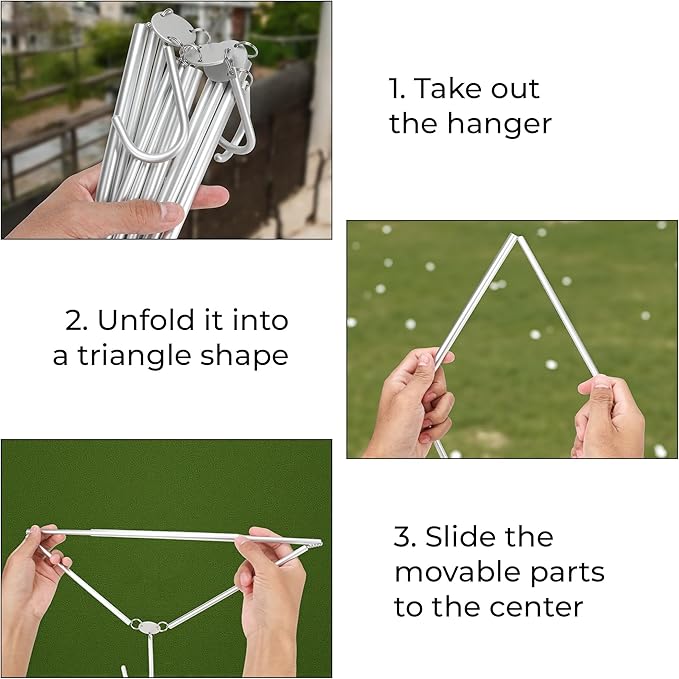 Travel Hangers Foldable Aluminum 3 Pack – Light and Portable Suitcase Clothes Hangers, Heavy Duty Folding Design for Cruise, Hotel, RV, Camping, Space-Saving Drying Rack Accessories