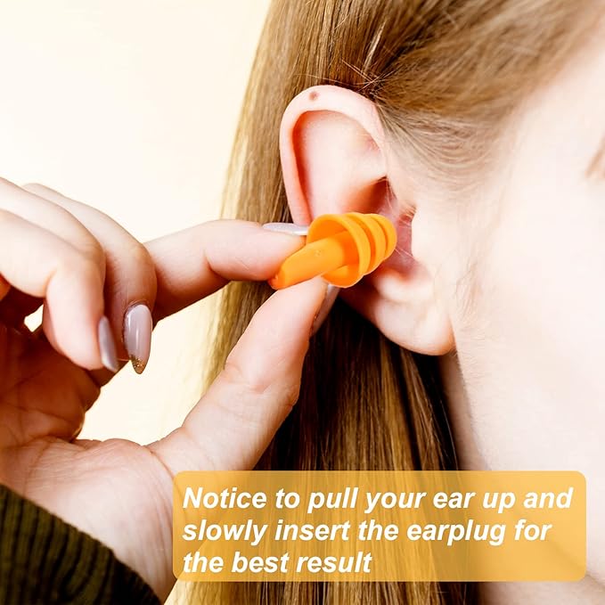 Ear Plugs Silicone Ear Plugs Waterproof Reusable Earplugs Noise Reduction Earplugs for Adults Kids Sleeping Snoring Swimming Travel Concerts, Assorted Color (Bright Colors, 48 Pairs)