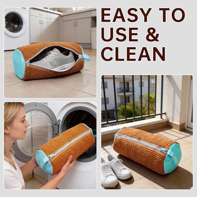 1PCS Shoes Washing Machine Bags, Laundry Shoe Bag for Washer and Dryer, Reusable and Durable Zipper Sneaker Shoe Washing Bag, Tennis Shoes Cleaning Bag for All Shoe Types (Chocolate)