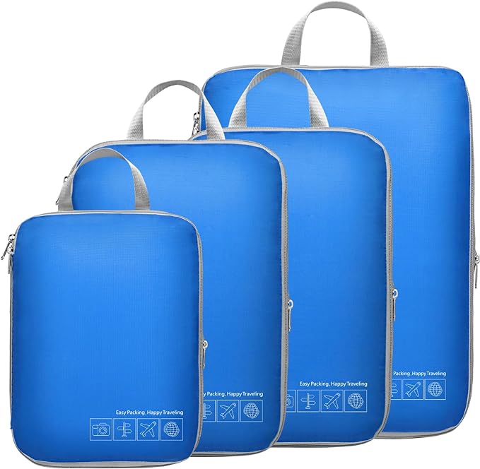 Cambond Compression Packing Cubes for Travel - Lightweight Expandable Travel Bags Luggage Organizers Travel Essentials Compression Cubes for Travel Space Saver for Carry on Suitcases Organizer