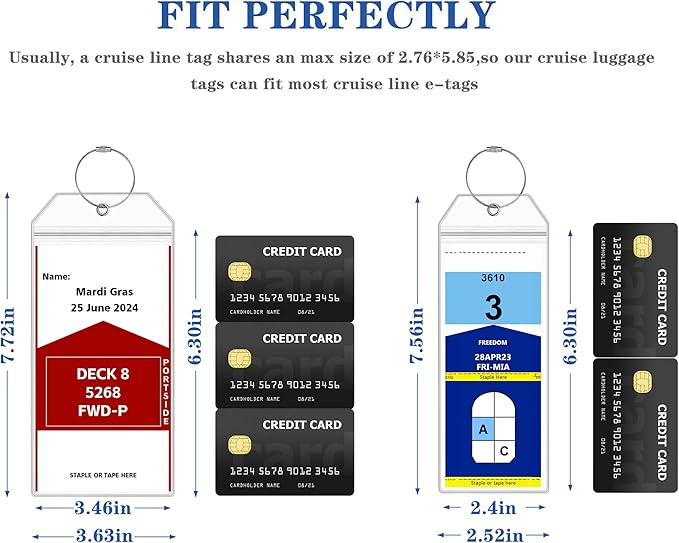 30 Pack Luggage Tags Travel Essentials & Cruise Essentials for NCL, Princess, Carnival, Royal Caribbean & Celebrity Cruise Ships by SEAVILIA