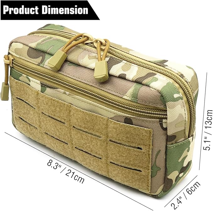 Tactical Molle Pouch, Multi-Purpose EDC Admin Pouch Utility Gadget Gear Backpack Military Waist Bag for Outdoor, Hunting, Traveling, Hiking