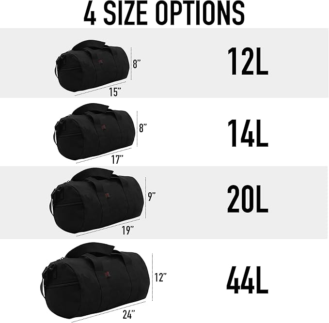 Rothco Heavy-Duty Canvas Shoulder Duffle Bag - Rugged Travel Gym Gear Equipment Bag