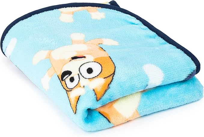 Jay Franco Bluey and Bingo 40 x 50 Inch Plush Travel Throw - Kids Super Soft Bedding